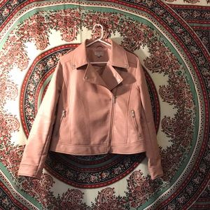 Loft pink faux leather jacket!!